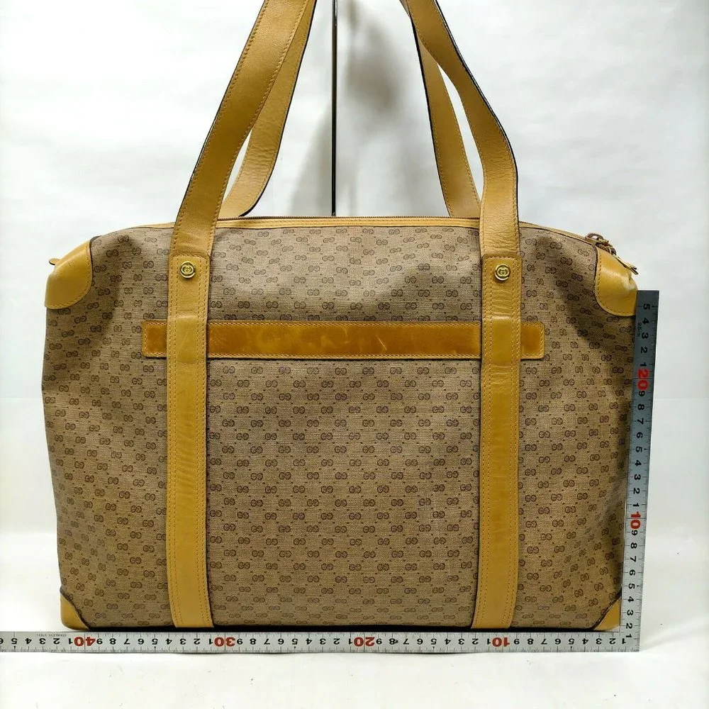 authentic Vintage Gucci Shoulder Bag Brown PVC